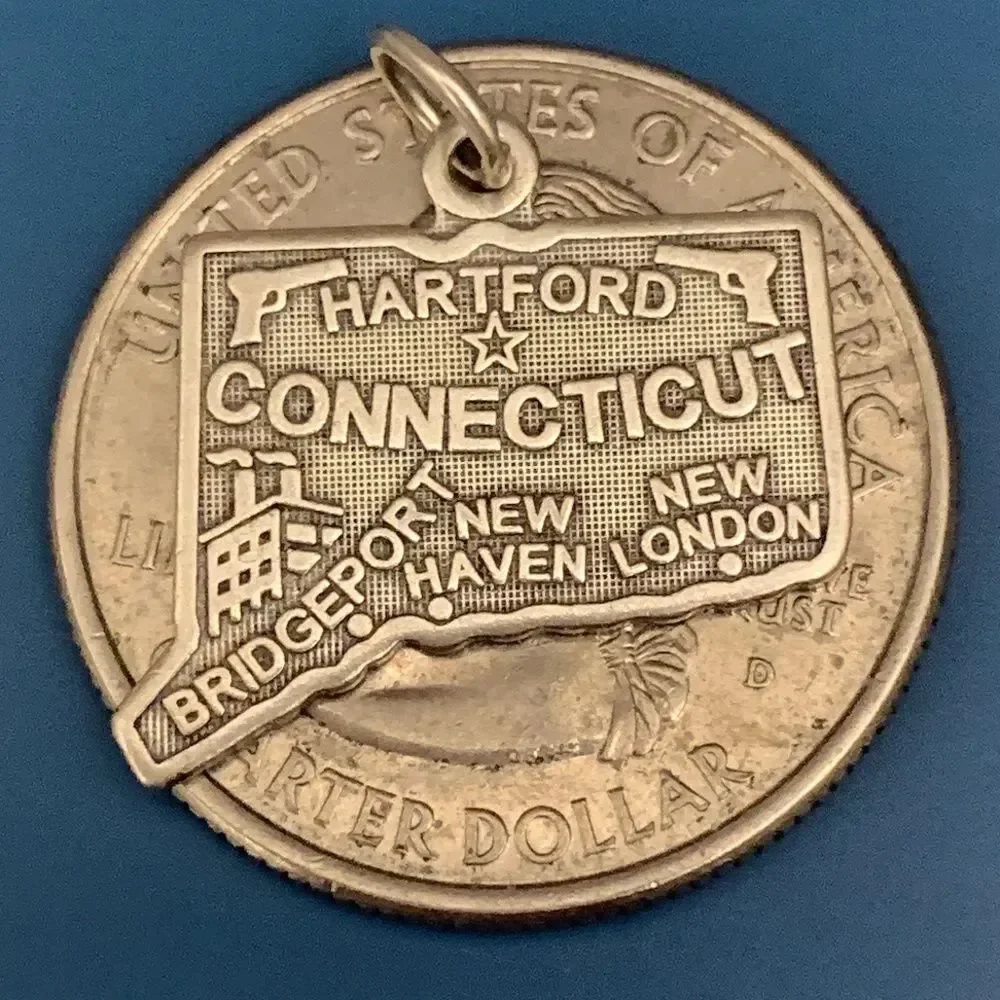 .925 Connecticut State Sterling Silver Jewelry Charm #travel #vacation
